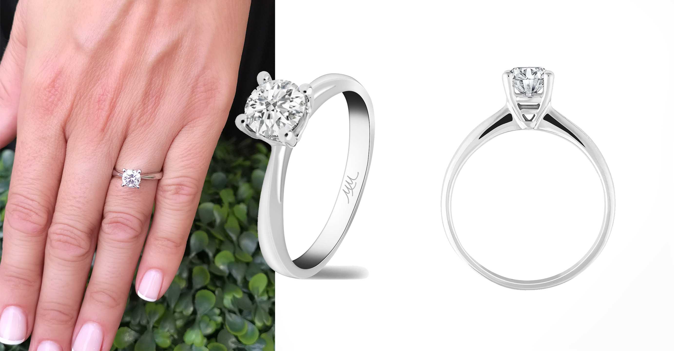 anillo diamante solitario oro blanco - comprar joyas diamantes minimalistas - joyeria marga mira